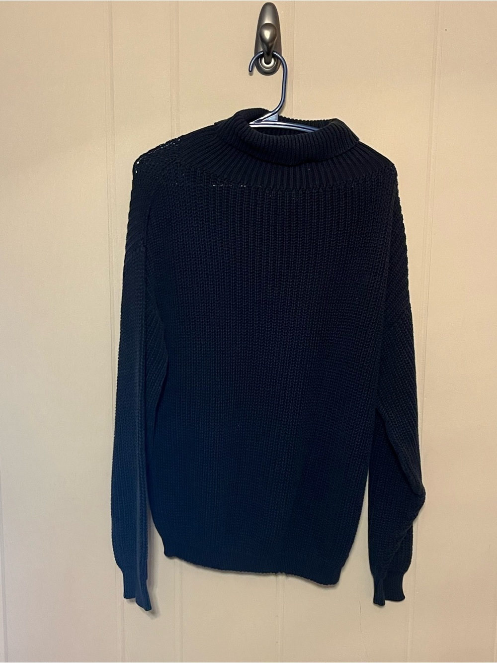 Women's Black Ribbed Turtleneck Sweater Vintage